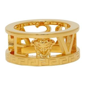 Versace gold cut ring